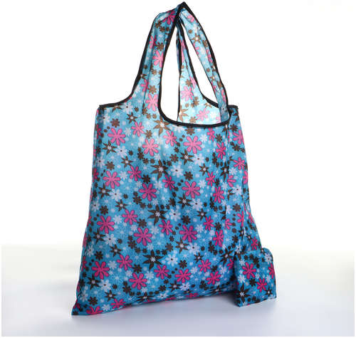 Сумка хозяйственная без застежки, складная, цвет голубой 103231142