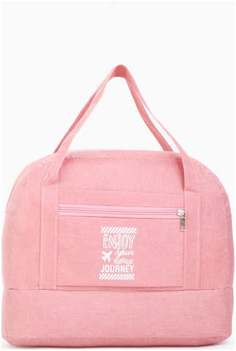 Сумка дорожная на молнии, отдел для обуви, наружный карман, держатель для чемодана, розовая 103221915