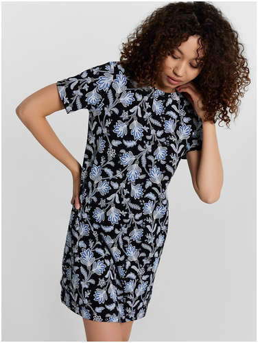 Сорочка ночная женская синяя с цветочными принтом Mark Formelle 103224768