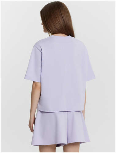 Футболка женская лавандовая с принтом и надписью Mark Formelle / 103239993 - вид 2