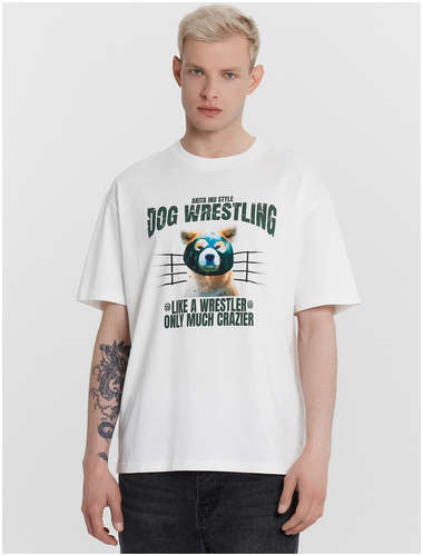 Футболка мужская белая с принтом Mark Formelle 103240145