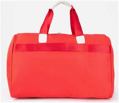 Сумка дорожная на молнии, наружный карман, длинный ремень, держатель для чемодана, цвет красный / 10395689 - вид 2