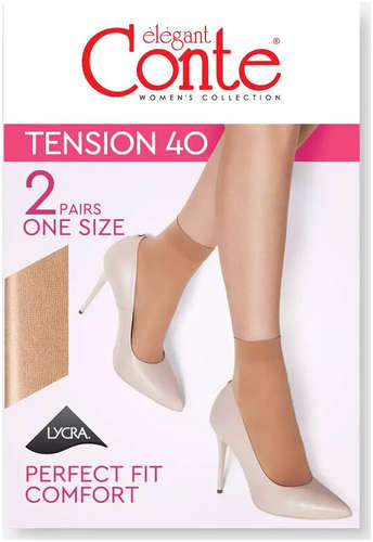 Носки ж. п/а Tension 40d (2 пары) Lycra кор. CONTE 103227614
