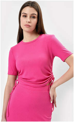 Джемпер женский розового цвета с коротким рукавом и завязками Mark Formelle / 103166911