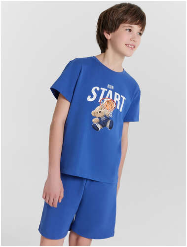 Комплект домашний для мальчиков синий с принтом и надписью Mark Formelle 103234640