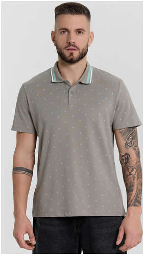 Поло мужское серое с принтом Mark Formelle 103240717