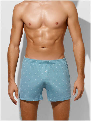 Трусы шорты мужские голубые с принтом Mark Formelle 103239474