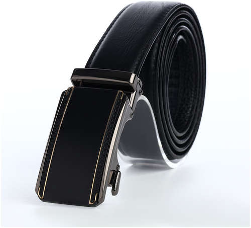 Ремень мужской, ширина 3,6 см, пряжка автомат, цвет черный 103206456