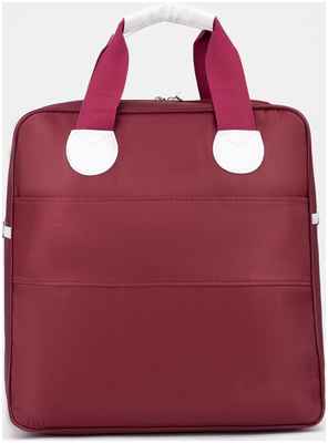 Сумка дорожная на молнии, наружный карман, держатель для чемодана, цвет бордовый/белый / 103104932 - вид 2