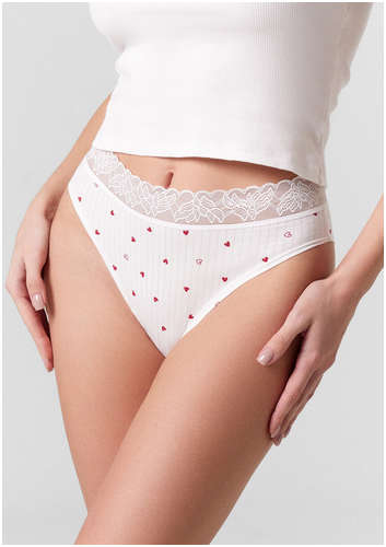 Трусы слипы женские белые с сердечками Mark Formelle / 103221353 - вид 2