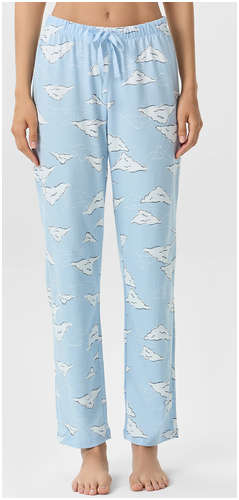 Брюки женские голубые с принтом Mark Formelle 103242639