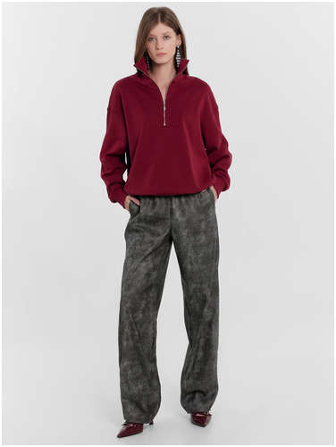 Брюки женские черные с принтом в виде потертостей Mark Formelle 103212170