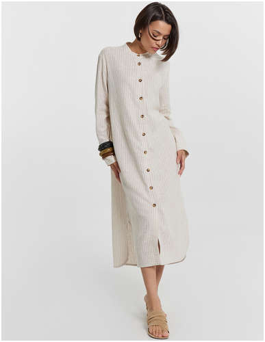 Платье-рубашка женское бежевое в полоску Mark Formelle 103235783