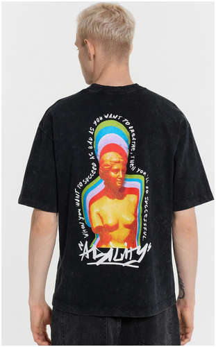 Футболка мужская черная с принтом и надписью Mark Formelle 103240110