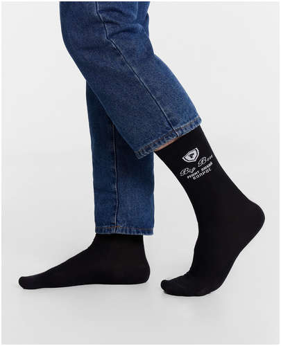 Носки мужские высокие черные с надписью Mark Formelle 103223212