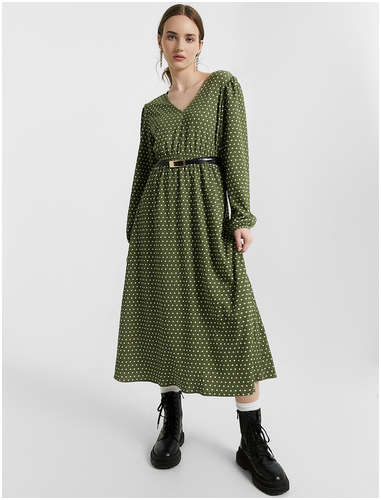Платье женское зеленое в горошек Mark Formelle 103224695