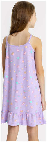 Сорочка ночная для девочек фиолетовая с текстом и рисунком ракушек Mark Formelle / 103171832 - вид 2
