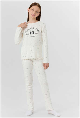 Комплект домашний для девочек молочный с принтом и надписью Mark Formelle 103242494