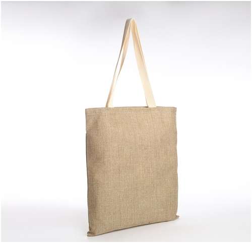 Шопер без застежки, из текстиля, цвет бежевый 103165192