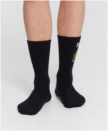 Носки мужские высокие черные с надписью Mark Formelle / 103223043 - вид 2