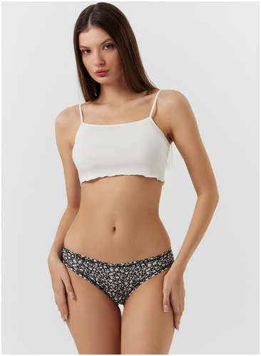 Трусы слипы женские черные с цветочным принтом Mark Formelle 103227896