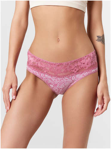 Трусы женские классические розовые с принтом Mark Formelle / 103205722 - вид 2