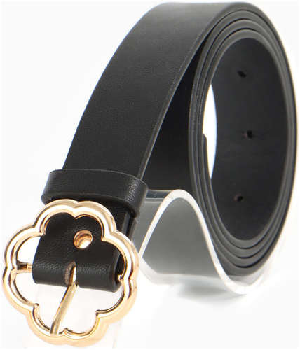 Ремень женский, ширина 2.8 см, пряжка металл, черный 103241487