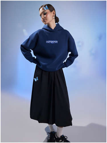 Худи женское синее с принтом Mark Formelle / 103218990 - вид 2