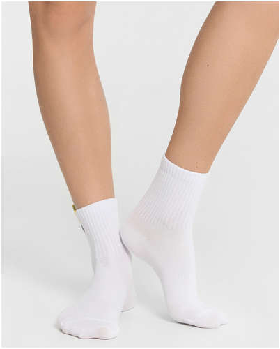 Носки женские белые с узором и надписью Mark Formelle / 103238841 - вид 2