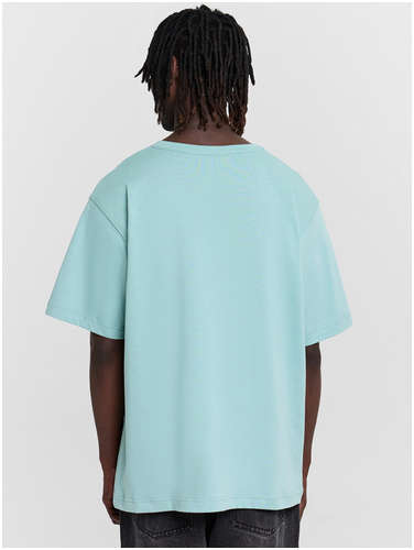 Футболка мужская голубая с принтом и надписью Mark Formelle / 103239490 - вид 2