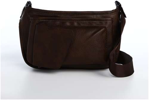 Поясная сумка на молнии, 3 наружных кармана, цвет коричневый / 103158301