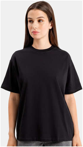 Хлопковая свободная футболка черного цвета Mark Formelle 103166321