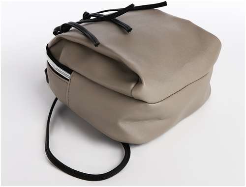 Мини-рюкзак женский из искусственной кожи на молнии, цвет серый / 103156046 - вид 2