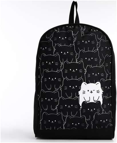 Рюкзак текстильный котики, 38х14х27 см, цвет черный NAZAMOK / 103153383 - вид 2