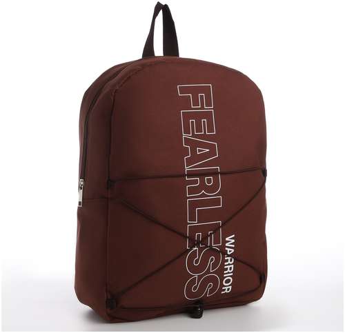Рюкзак школьный текстильный со шнуровкой fearless, 38х29х11 см, коричневый NAZAMOK 103165280