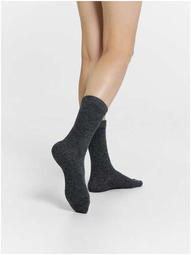 Носки женские темно-серые из вискозы и ангоры Mark Formelle / 103205518 - вид 2