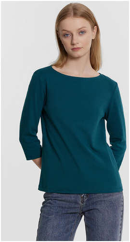 Полуприлегающий темно-зеленый джемпер с укороченными рукавами Mark Formelle / 103226404 - вид 2