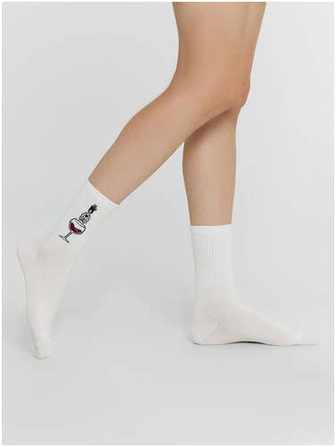 Носки женские белые с рисунком в виде девушки Mark Formelle 103205605