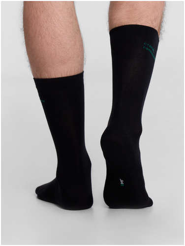 Носки мужские высокие черные с надписью Mark Formelle / 103223220 - вид 2