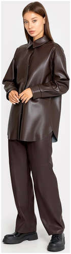 Жакет женский из экокожи в шоколадно-коричневом оттенке Mark Formelle / 103166470 - вид 2