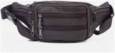 Сумка поясная на молнии, цвет коричневый 10338124