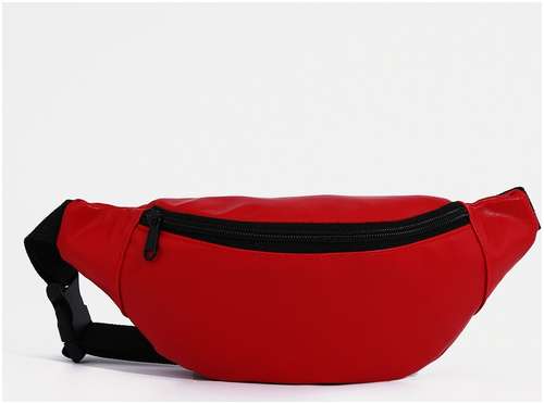 Поясная сумка на молнии, наружный карман, цвет красный 103157151
