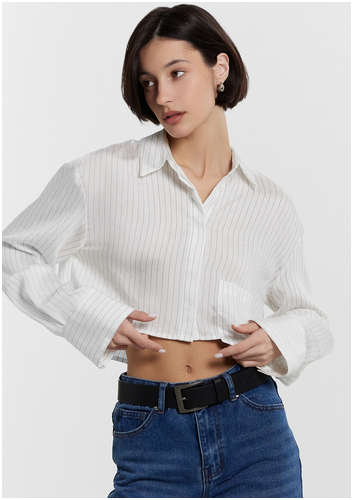 Рубашка женская укороченная в полоску Mark Formelle 103235043