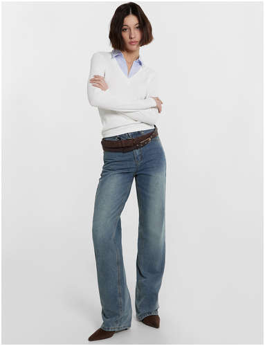 Джинсы женские синие с эффектом выцветания Mark Formelle 103232763