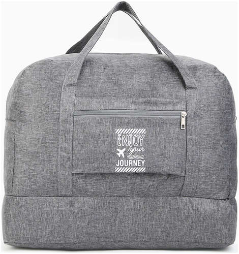 Сумка дорожная на молнии, отдел для обуви, наружный карман, держатель для чемодана, серая 103221809