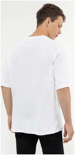 Хлопковая белая футболка с крупным разноцветным принтом Mark Formelle / 103177709 - вид 2