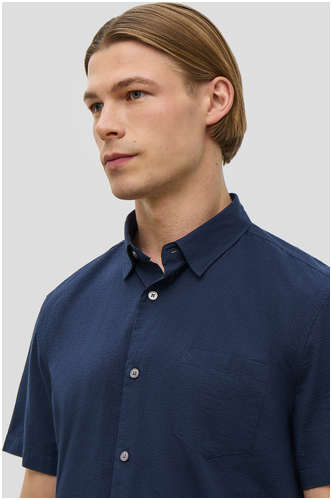 Хлопковая рубашка прямого кроя с коротким рукавом BAON B6823005 / 11526540 - вид 2