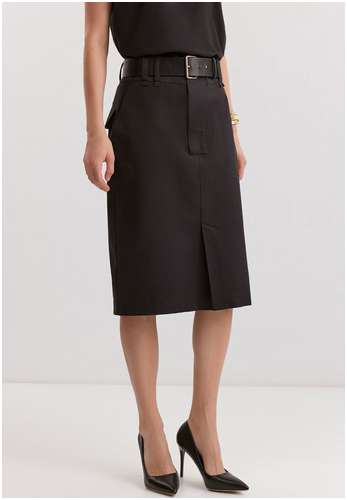 Юбка из хлопка и льна BAON B4725015 / 11554253 - вид 2