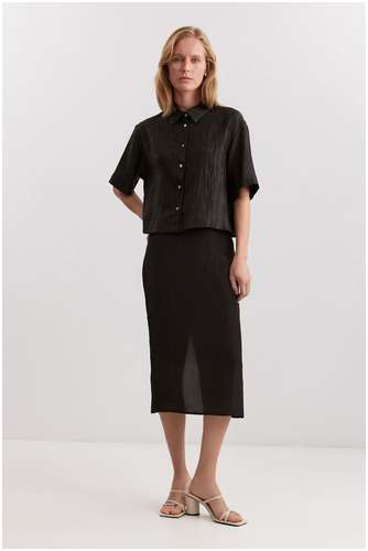 Блузка из смесовой глянцевой вискозы с мятым эффектом BAON B1925013 / 11554003 - вид 2