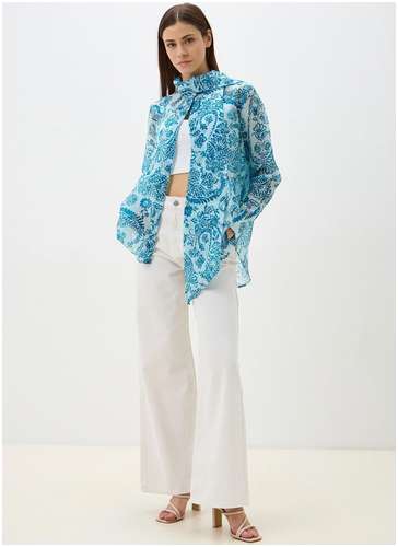 Блузка из вискозы с принтом BAON B1725017 / 11557146 - вид 2